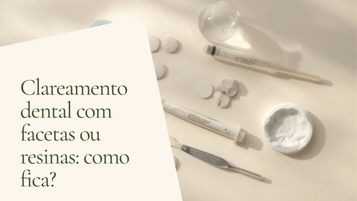 Objetos de odontologia relacionados ao tema sobre superfície clara — capa do artigo 'Clareamento dental com facetas ou resinas: como fica?', do consultório da Dra. Cléo Salustiano, dentista na Mooca, São Paulo.