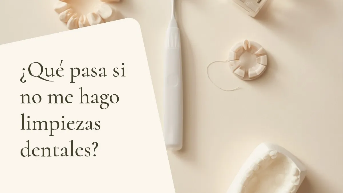 Objetos de odontología relacionados con el tema sobre una superficie clara — portada del artículo '¿Qué pasa si no me hago limpiezas dentales?', del consultorio de la Dra. Cléo Salustiano, dentista en Mooca, São Paulo.
