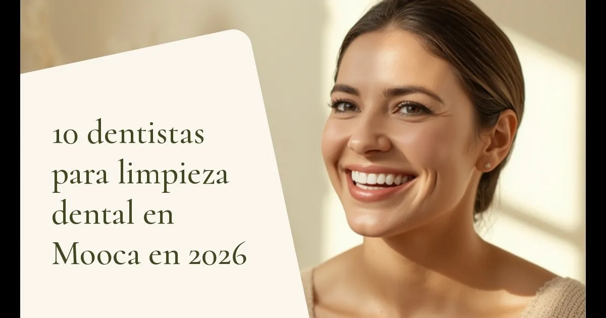 Persona sonriendo de forma natural, con dientes limpios y sanos — portada del artículo '10 dentistas para limpieza dental en Mooca en 2026', del consultorio de la Dra. Cléo Salustiano, dentista en Mooca, São Paulo.