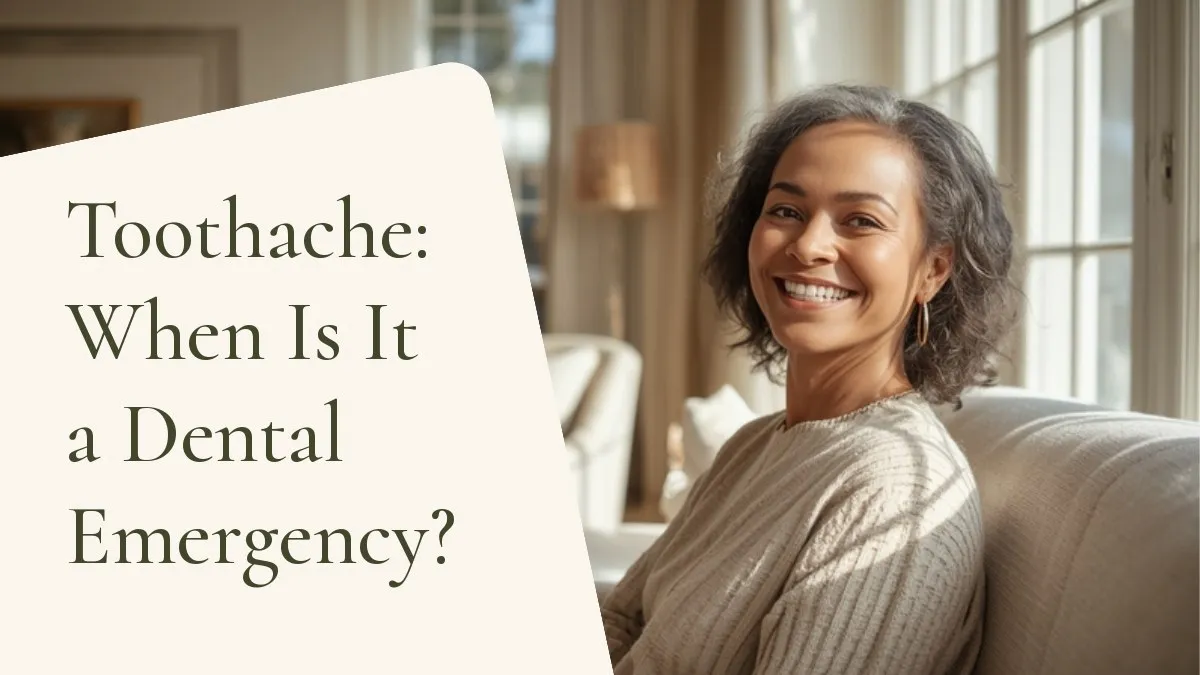 Person smiling naturally — cover of the article 'Toothache: When Is It a Dental Emergency?', from the dental office of Dr. Cléo Salustiano, a dentist in Mooca, São Paulo.