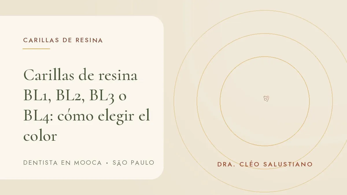 Portada del artículo 'Carillas de resina BL1, BL2, BL3 o BL4: cómo elegir el color', del consultorio de la Dra. Cléo Salustiano, dentista en Mooca, São Paulo.