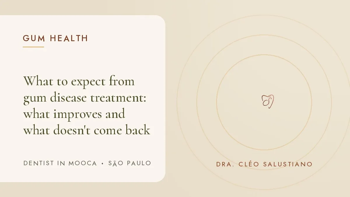 Dental instruments on a light surface — cover of the article 'What to expect from gum disease treatment', from the dental office of Dr. Cléo Salustiano, dentist in Mooca, São Paulo.