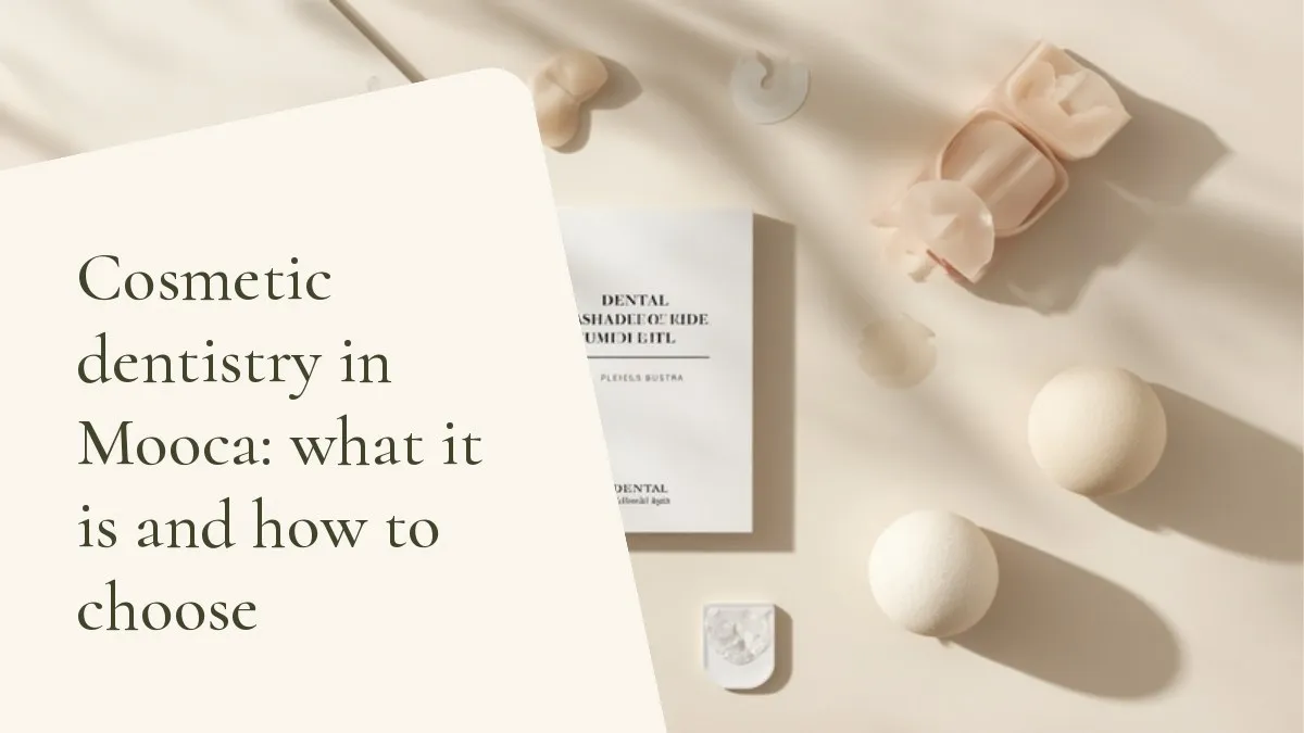 Dental instruments related to the topic on a light surface — cover of the article 'Cosmetic dentistry in Mooca: what it is and how to choose', from the dental office of Dr. Cléo Salustiano, dentist in Mooca, São Paulo.