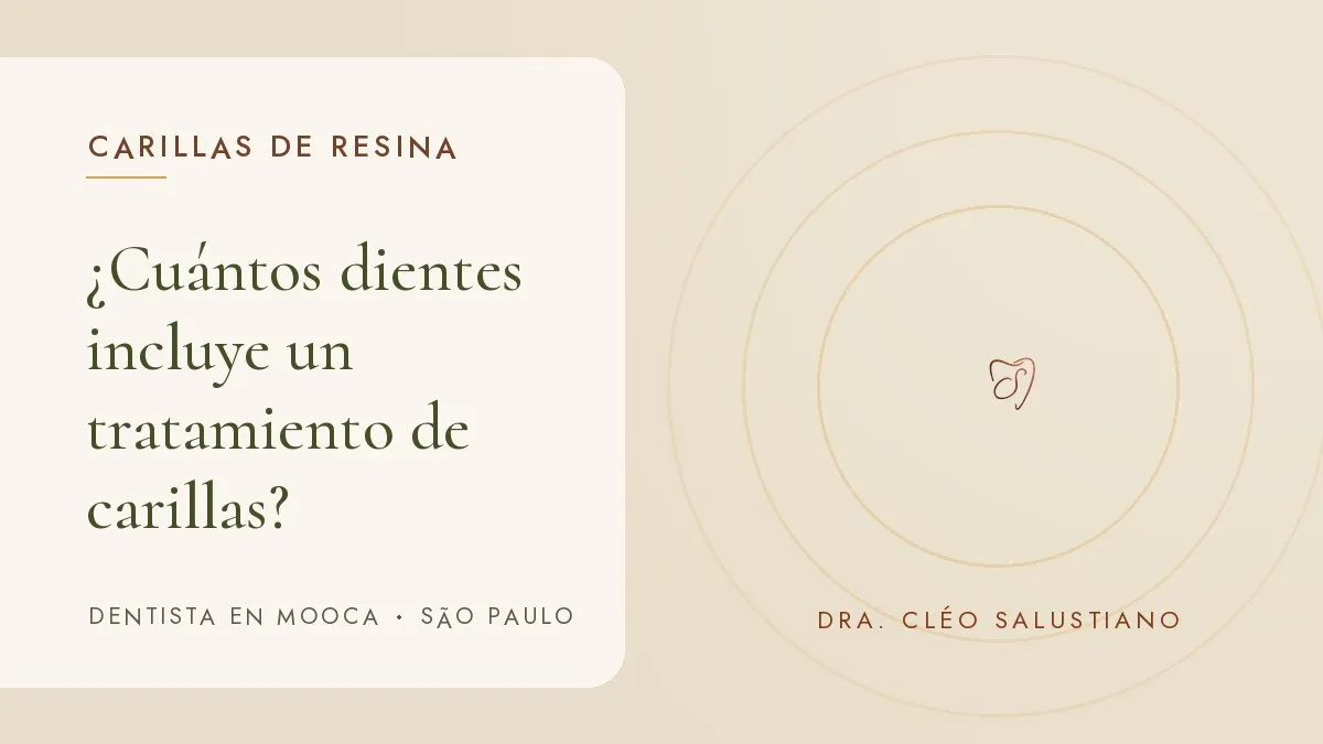 Instrumentos de odontología estética sobre una superficie clara — portada del artículo '¿Cuántos dientes incluye un tratamiento de carillas?', del consultorio de la Dra. Cléo Salustiano, dentista en Mooca, São Paulo.